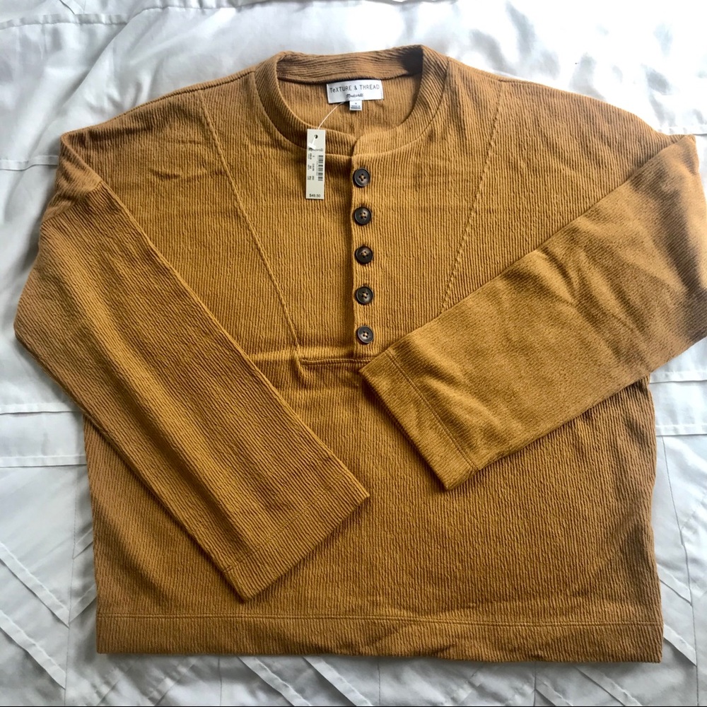 Texture & Thread Seamed Henley Top